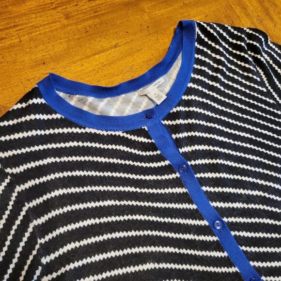 Halogen Black and Blue Striped Cardigan - Picture 2 of 9